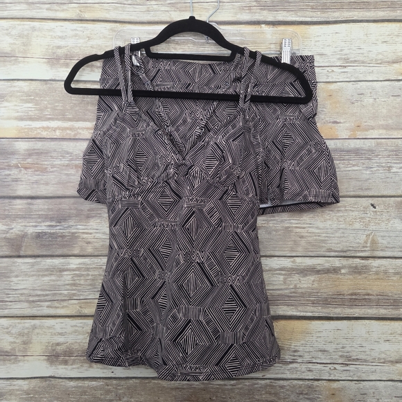 Garnet Hill Swimsuit Tankini Top & Skirt Geometric Print Size 6 - Picture 2 of 11